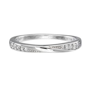 Sterling Silver & Cubic Zirconia Pave Crossover Ring